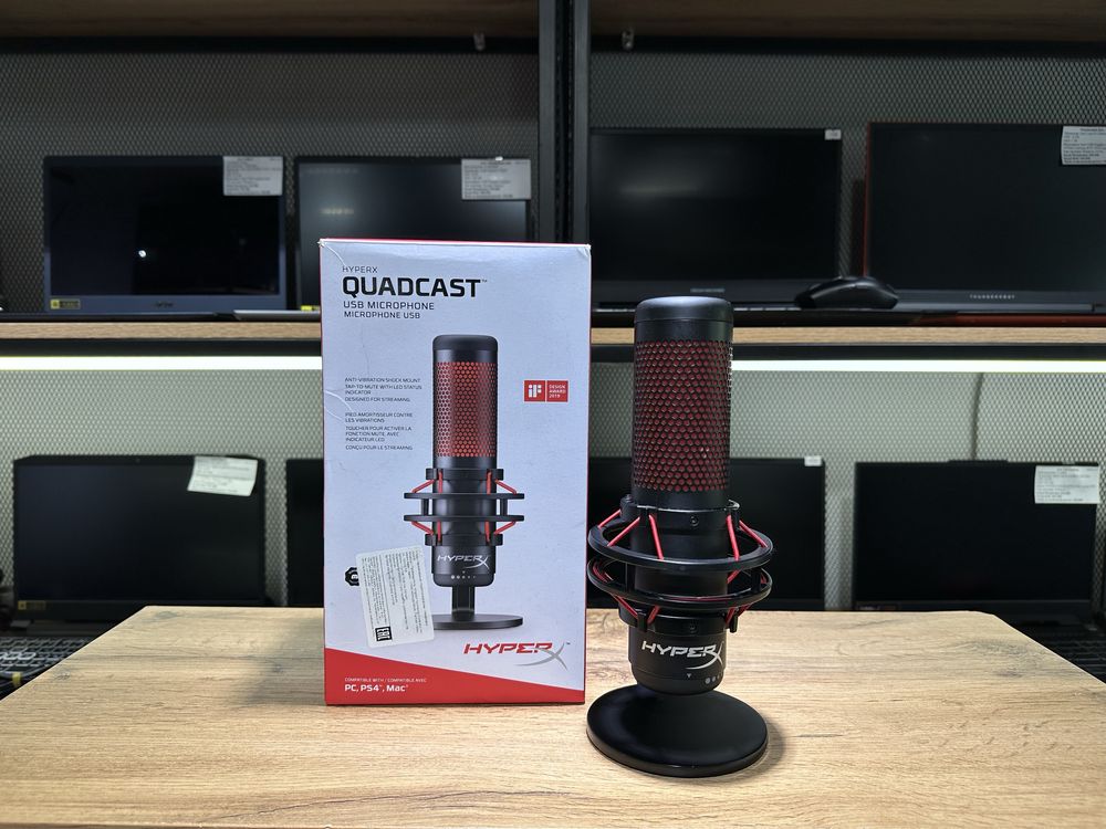 Микрофон Hyper X Quadcast, полный комплект, 8781/А10