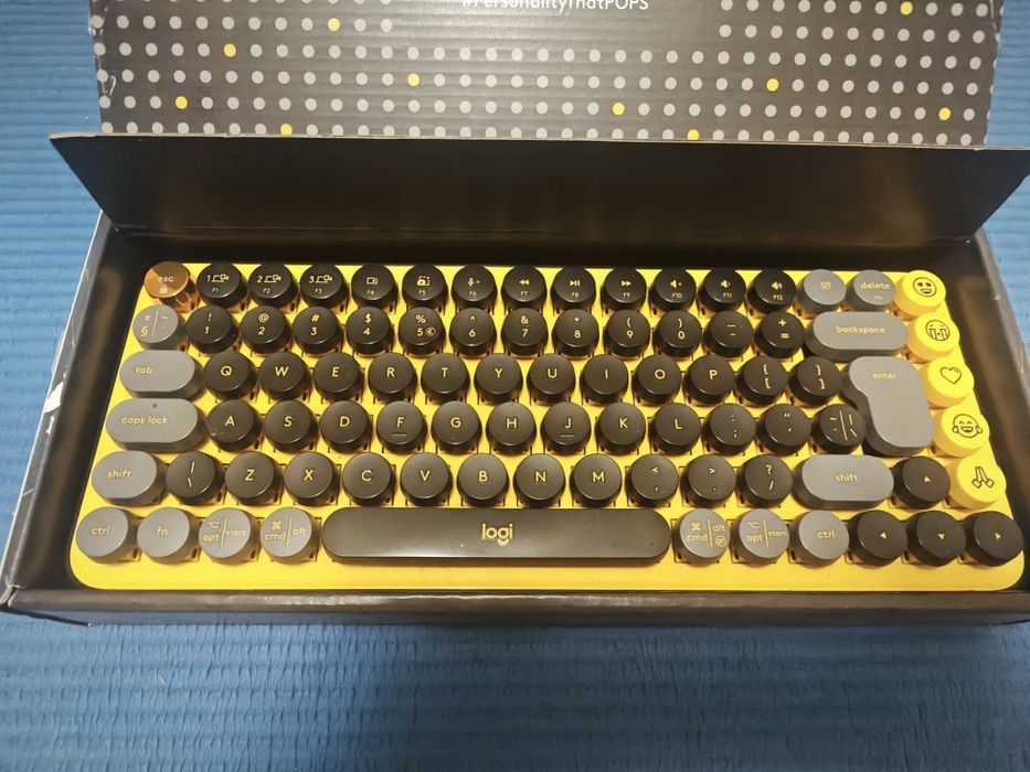 Tastatura mecanică Wireless Logi POP Keys Emoji, Blast Yellow