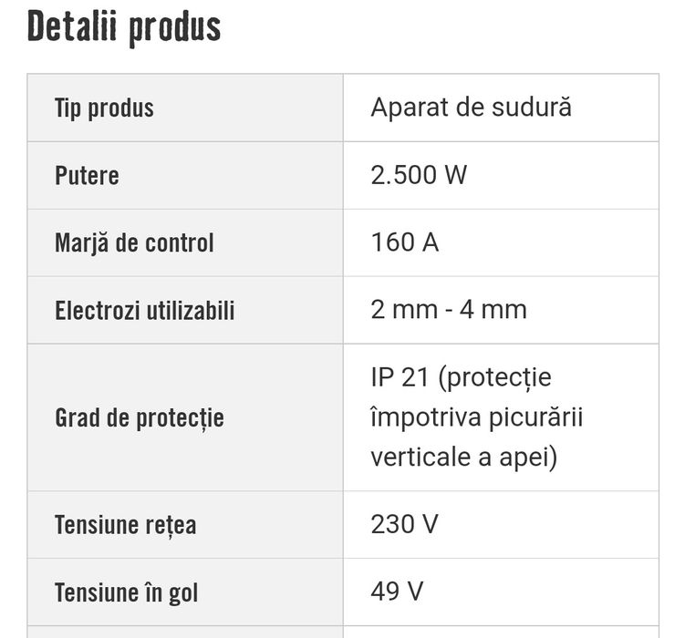 Aparat  de Sudura Telwin 160A