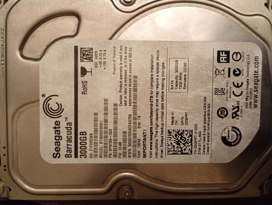Vând HDD 3 tera preț 350 lei