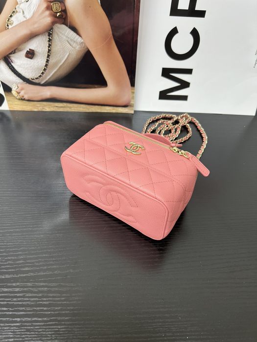 Geanta Chanel Vanity 17cm roz, tip Premium