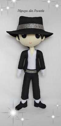 Michael Jackson - papusa handmade din fetru, 35 cm. Papusa din Poveste