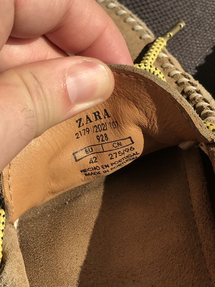 STARE BUNA, ZARA: Mocasini de vara, piele intoarsa, 42