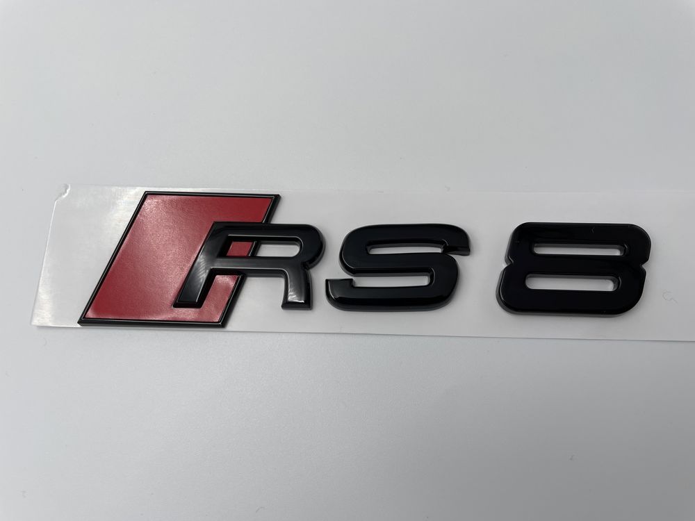 Emblema Audi RS8 negru spate