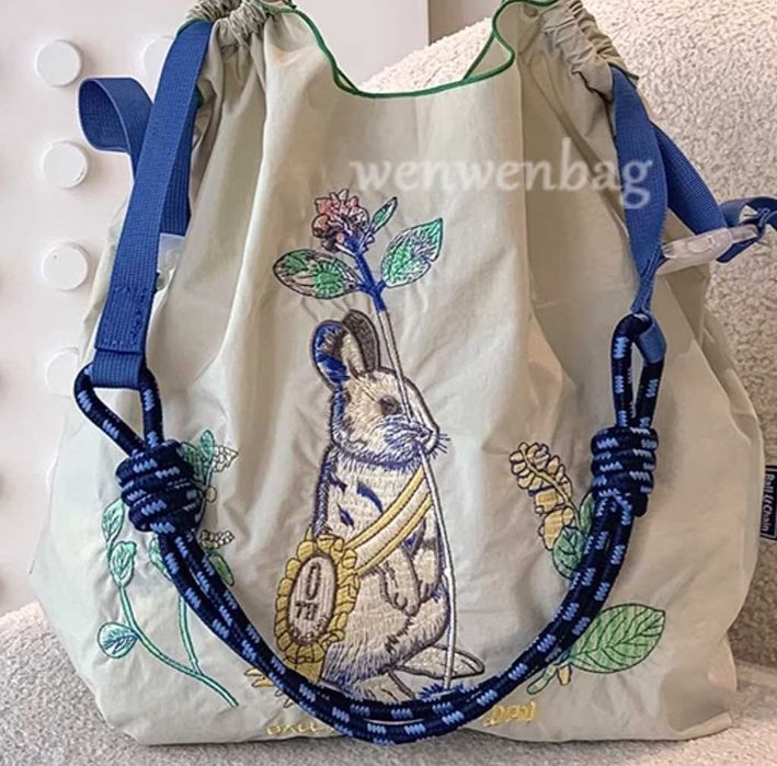 Sacoșă de cumpărături brodată cu lanț japonez ball chain