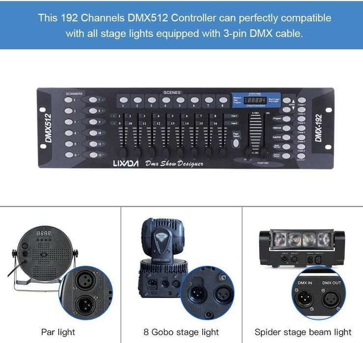 Controler DMX Lixada, consolă Lixada DMX 512