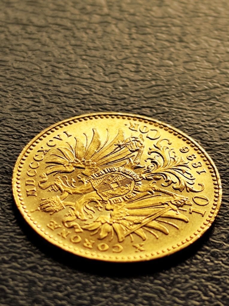10 corona 1896 год.имп. Франц Йозеф, злато 3.39 гр.,900/1000 (21.6 кар