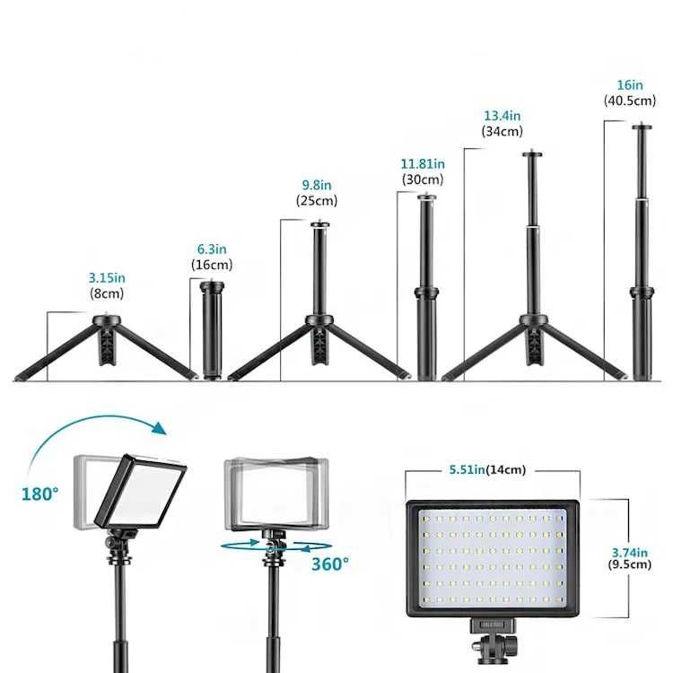 Постоянный свет мини LED панель + стойка  + 4 фильтра