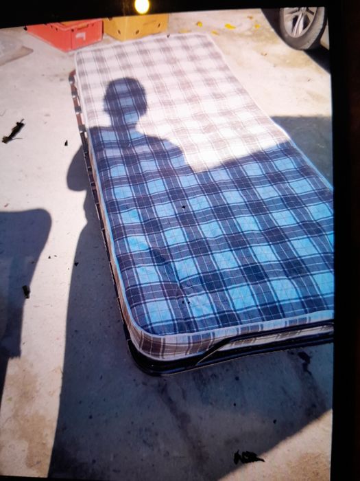 Pat pliant din fier cu saltea complet