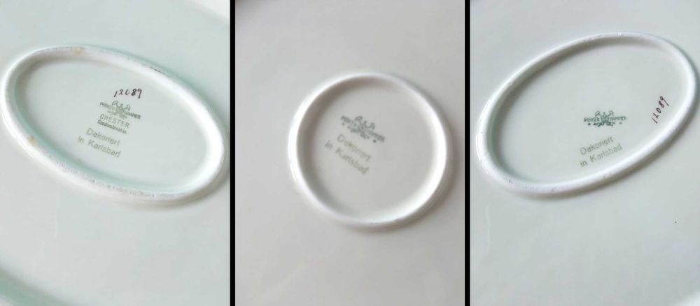 Три големи плата с макове * Чешки порцелан