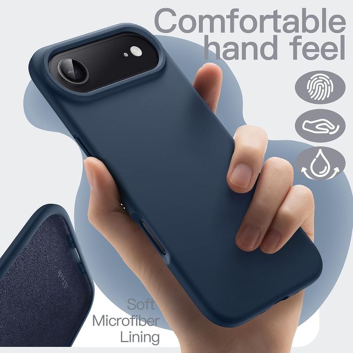 Матов силиконов кейс за apple iphone 17 air - тъмно син