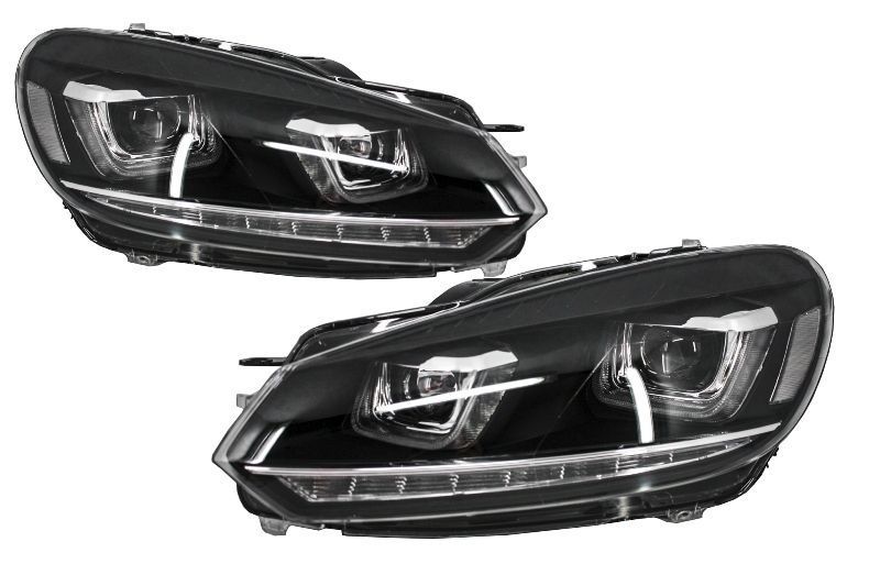 Faruri LED RHD compatibil cu VW Golf 6 VI (2008-up) Design Golf 7 3D U