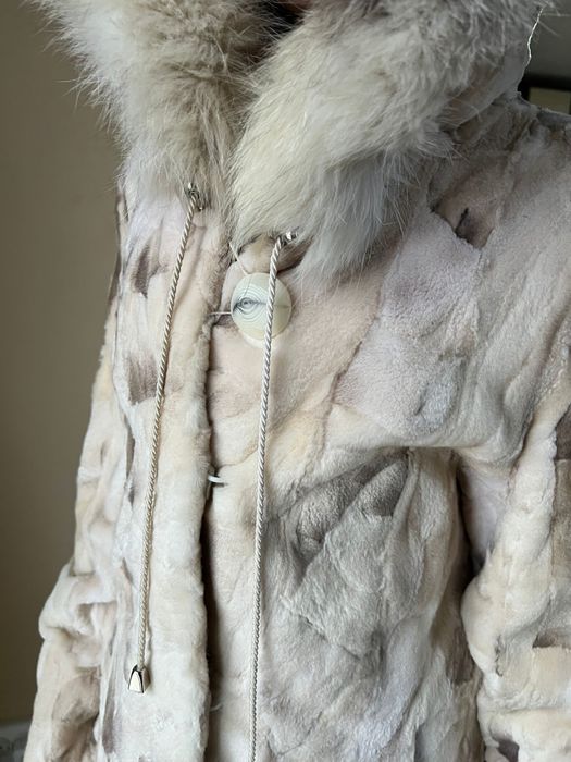 Haină din blană naturală de nurcă – model patchwork S-M