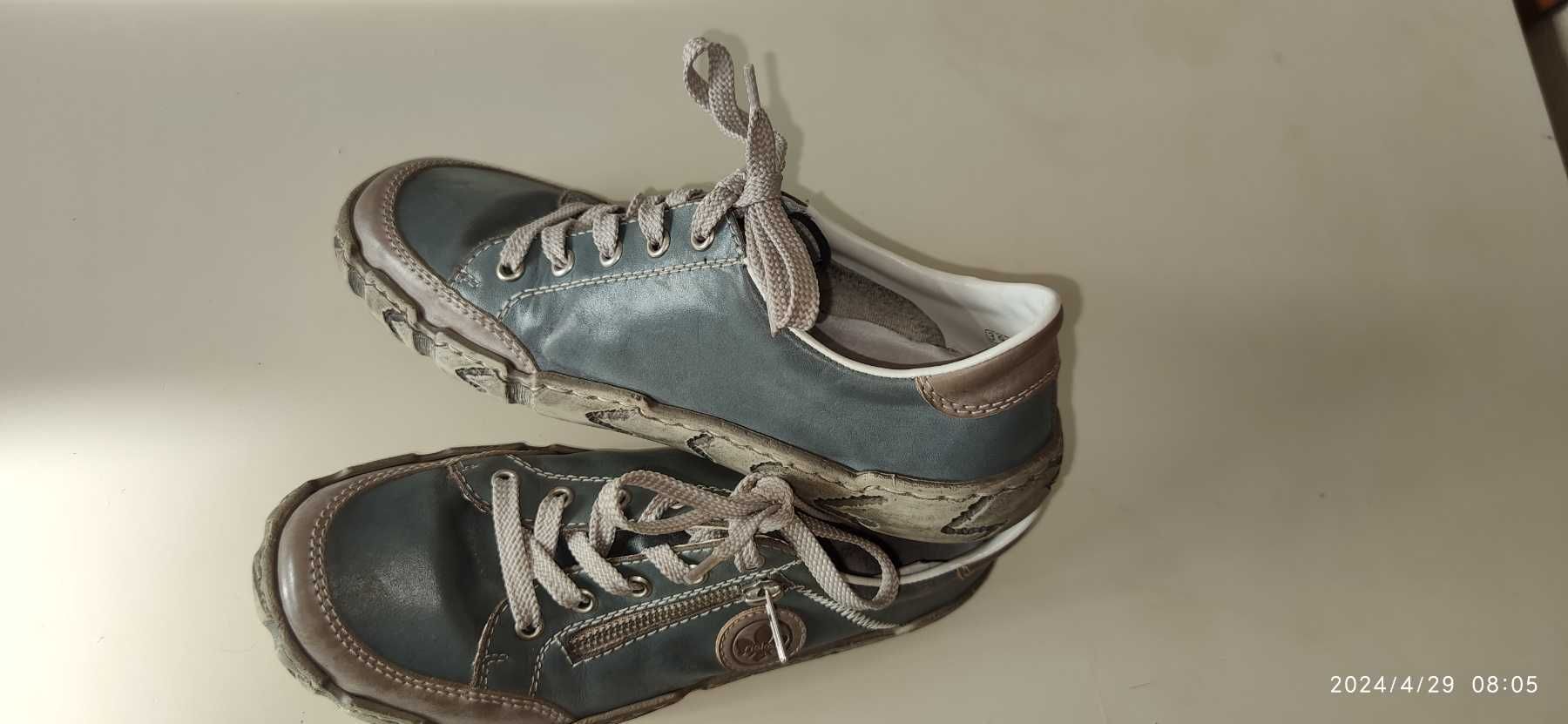 Обувки Rieker Antistress № 39, светло сиво-сини, ест. кожа, унисекс