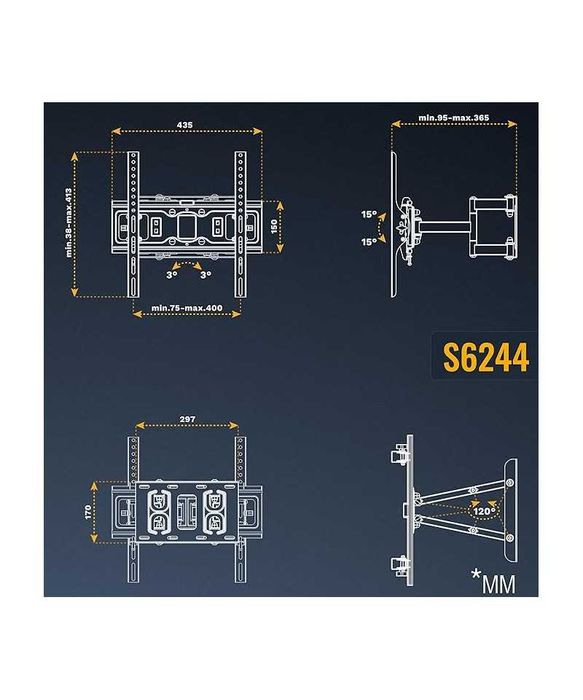 Suport TV 80-140 cm, 32"-55", RICOO