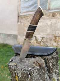 Ловен нож ръчна изработка бял Дамаск