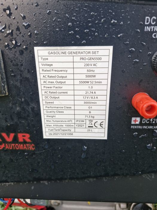 Generator Steinhaus  – 5.5 kW, aproape nou, doar 15 ore de funcționare