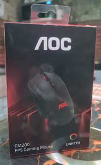 Mouse gaming nou - AOC GM200, iluminare RGB, ergonomic,  negr