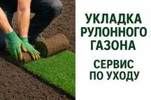 Газон !!! Услуги ландшафта посев укладка газона под ключ