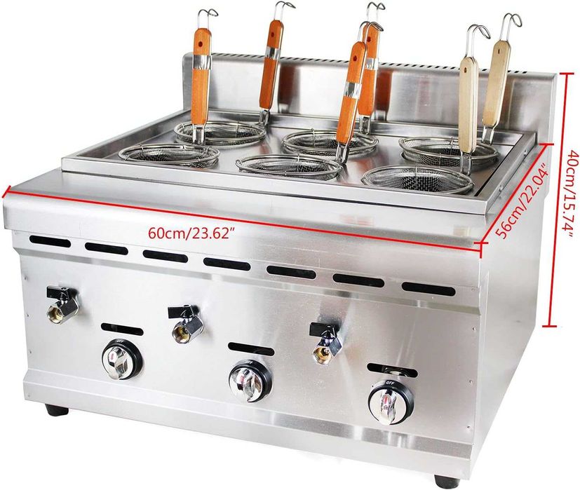 Aparat Gatit Paste Fierbator pe gaz cu 6 cosuri NOU GPL