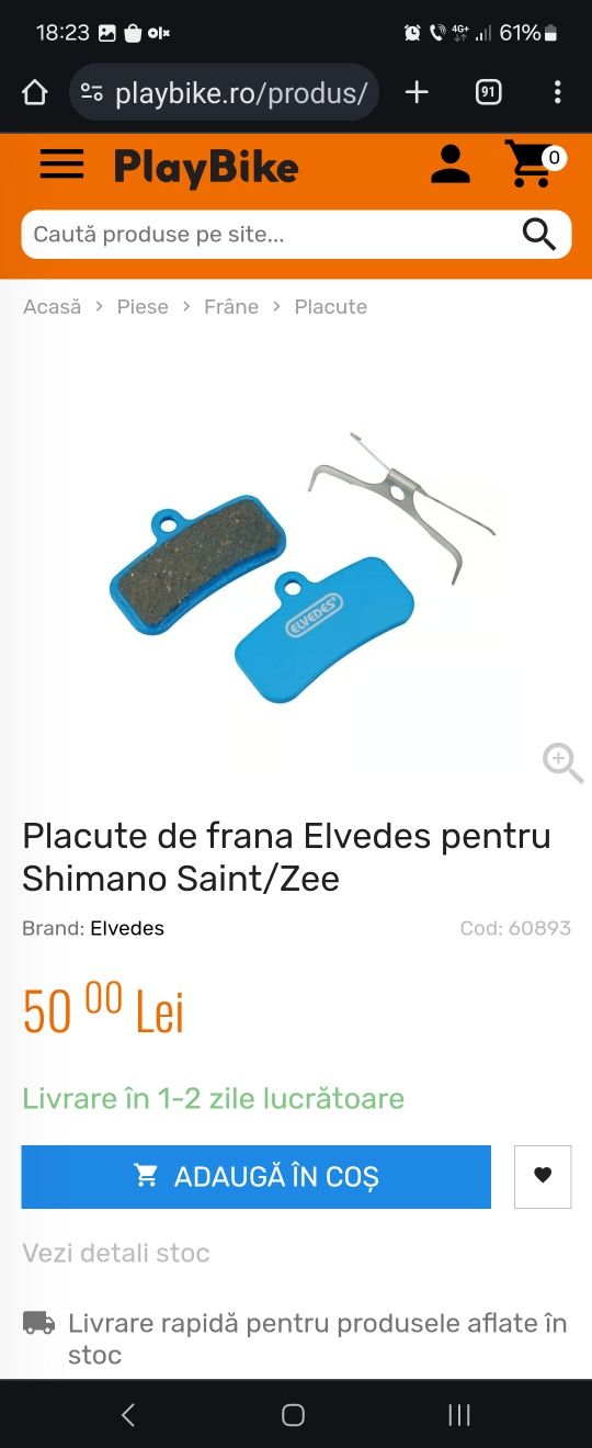 Placute frana Shimano Saint Zee Tektro Dorado Organice