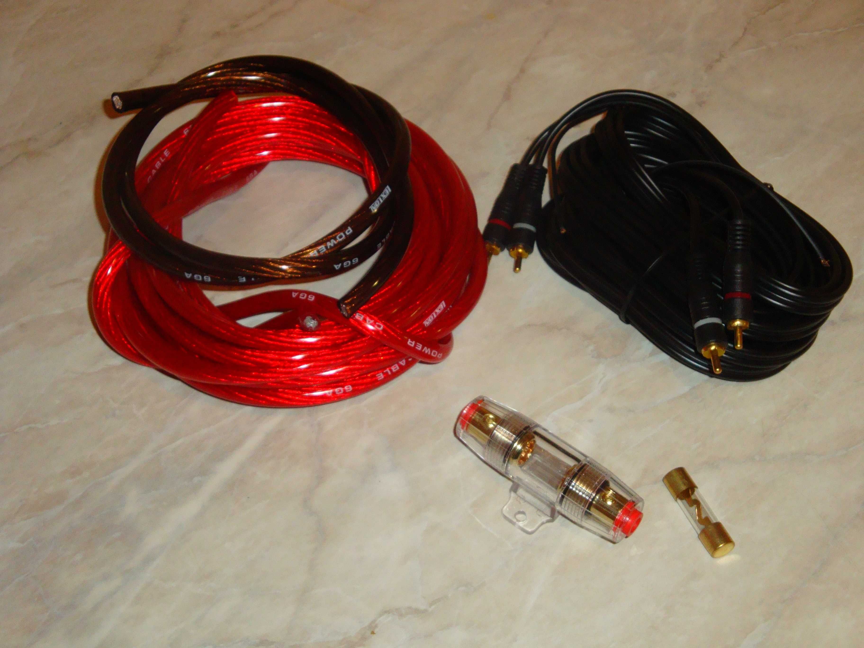 Kit cabluri auto alimentare 5m cablu RCA 5m subwoofer 30A 60A 80A