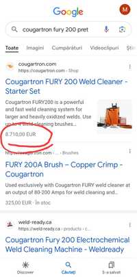 Vand cougartron fury 200 pentru sudura in inox