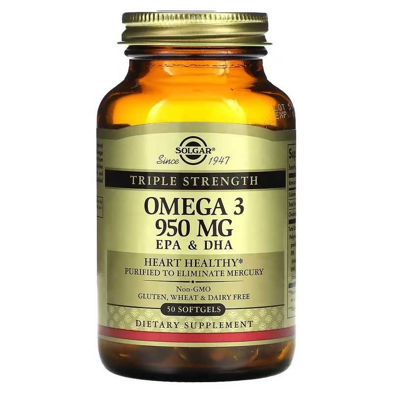 Solgar Omega 3 Омега-3 ЭПК и ДГК 950 мг 100 и 50 капсул