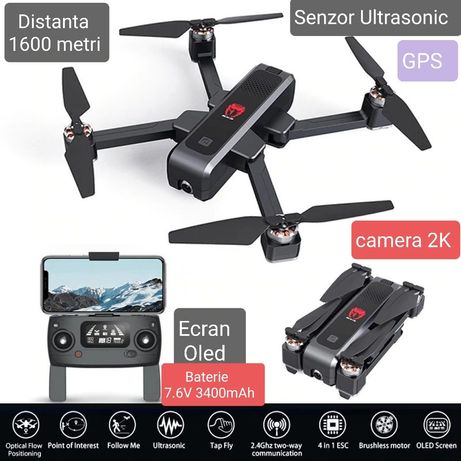 Drona GPS camera 2K,senzor ultrasonic,Distanta 1600m,suporta Card,Noua