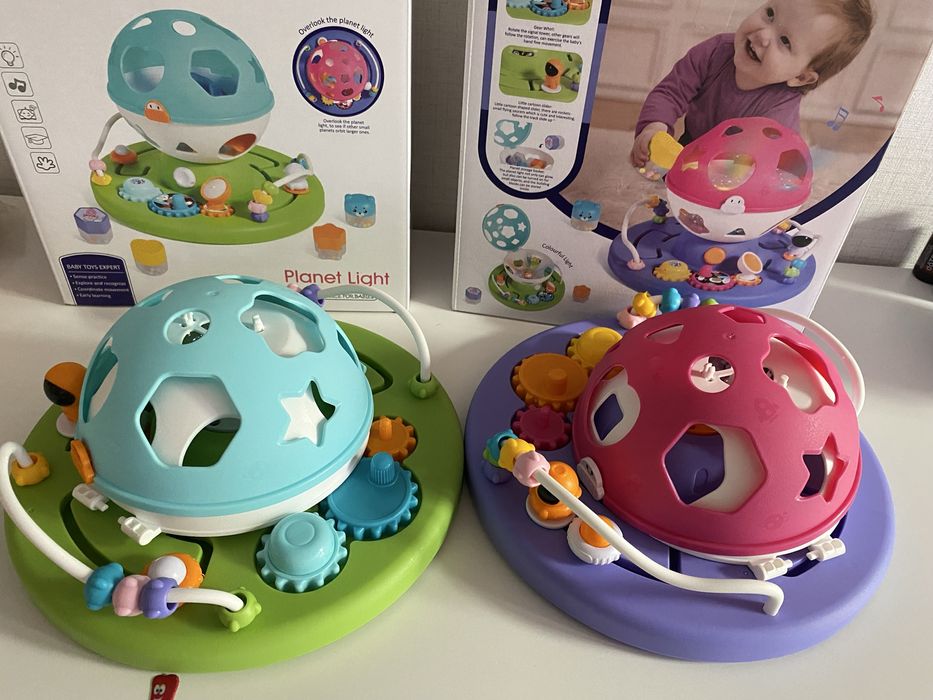 Бебешка играчка сфера Космос - сортер, формички, лабиринт, музика,