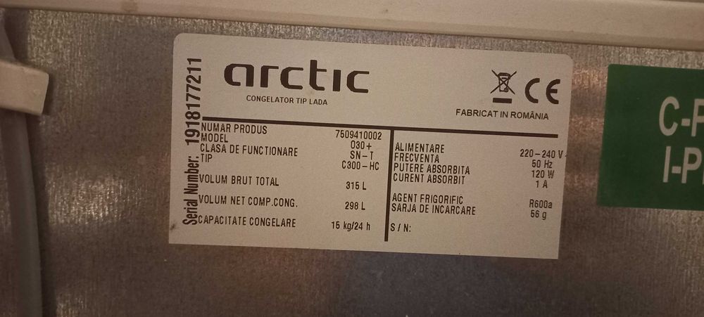 Ladă frigorifică Artic O30+, 298 l, ClasaA+, Fast Freezing