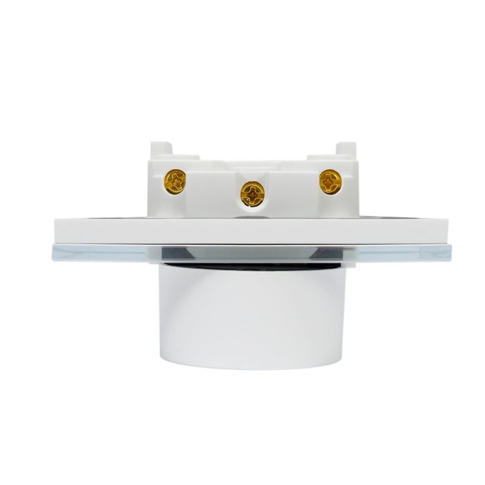 Priza simpla x2 incastrabila PNI WP222W cu rama din sticla culoare alb