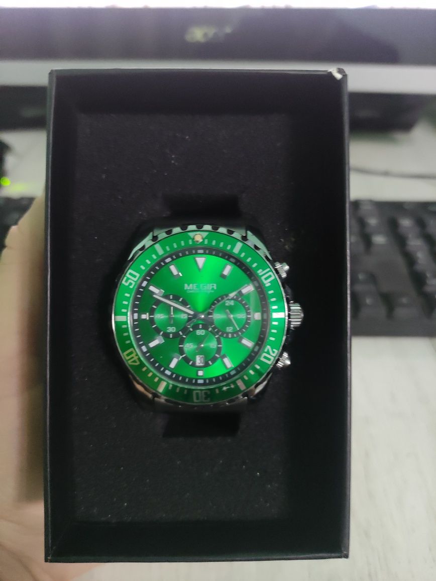 Megir green dial model 2064