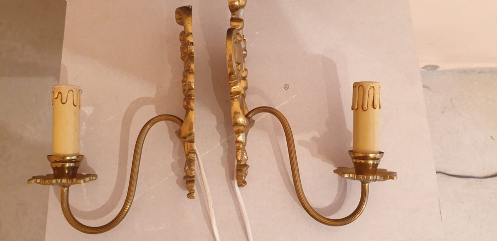 Accesorii decorațiuni set pereche bronz alama Suedia 1960