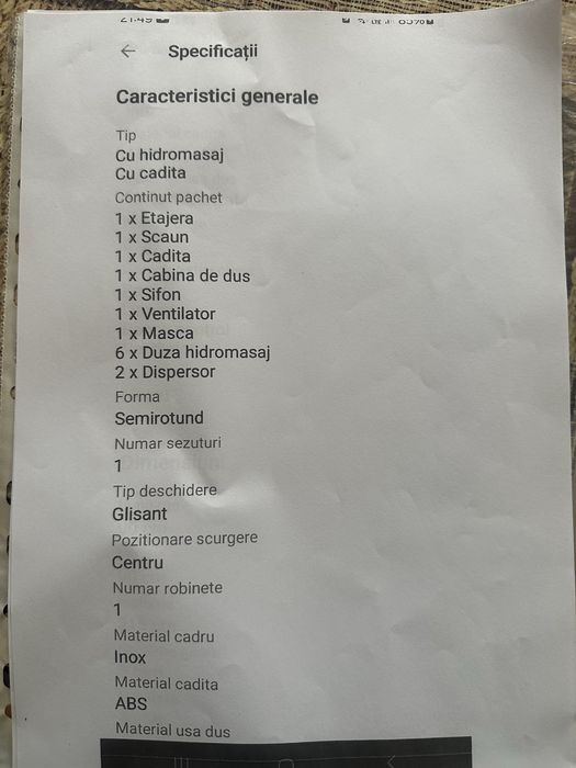 Cabina de dus cu hidromasaj