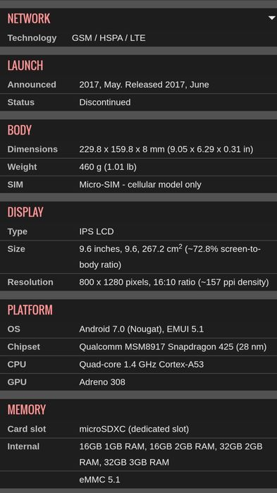 Tableta Huawei MediaPad T3