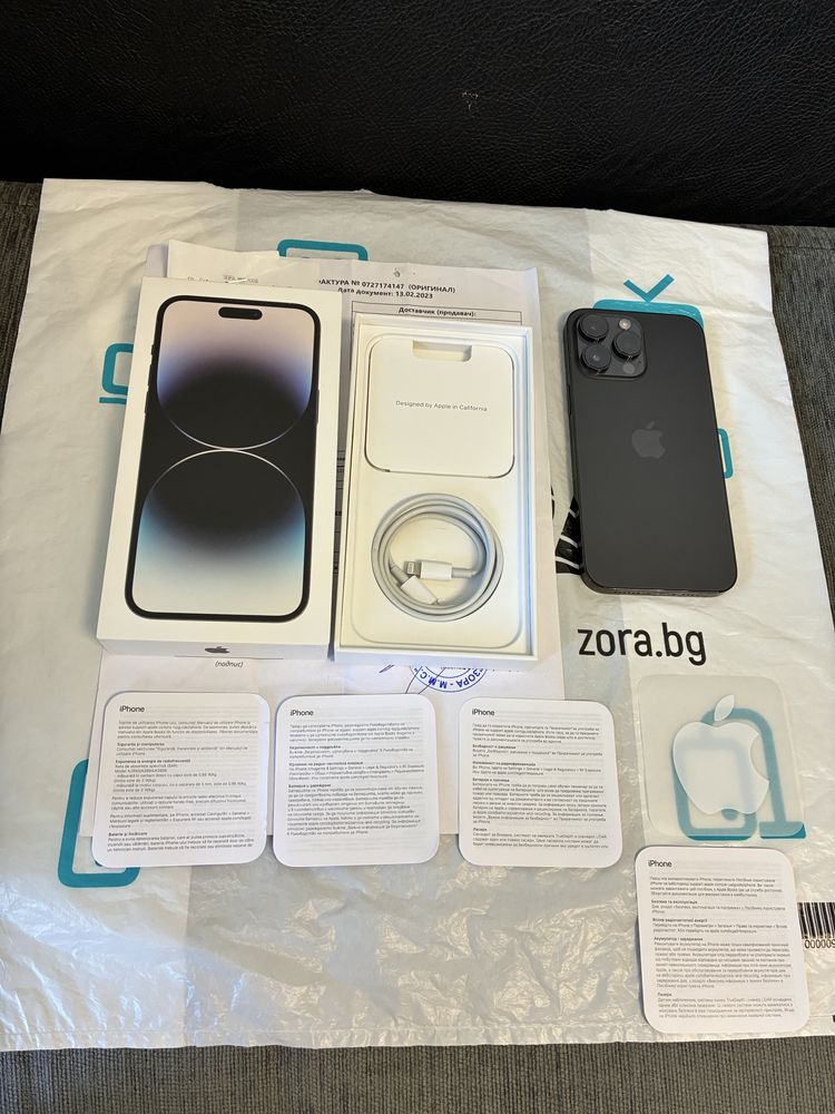 КАТО НОВ 128GB iPhone 14 Pro Max Гаранция 2025 Black