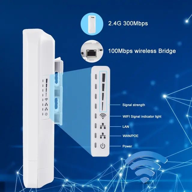 1-2KM 2.4G Point to Point wireless bridge Long Range 300Mbps Външна CP
