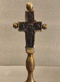 Cruce veche ‘Rastignirea si Botezul Domnului’, lemn sculptat -RARA