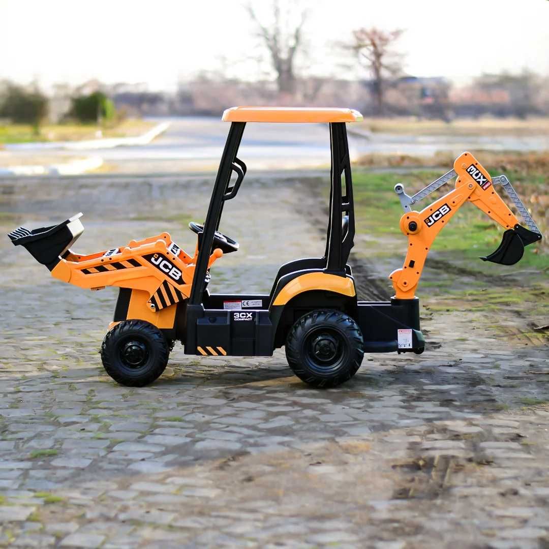 Tractoras electric pt copii JCB 70W 12V cu incarcator si cupa manuala