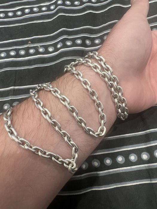 серебряная цепочка, якорная