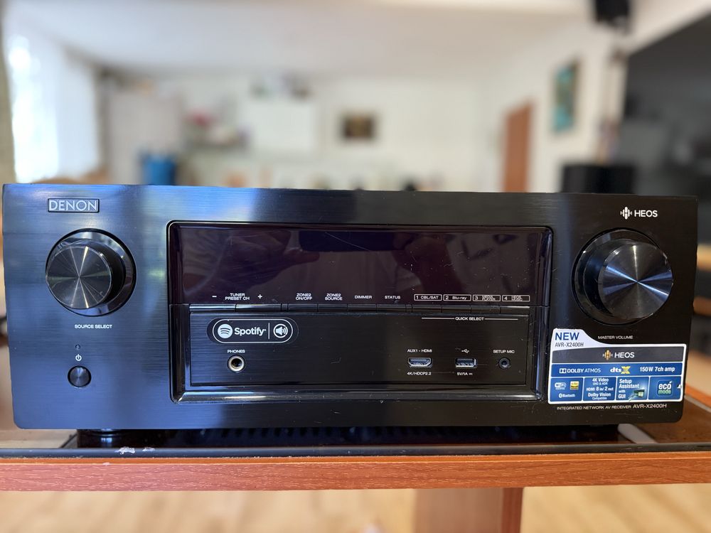 Denon AVR x2400h 7.2 канален 4K Аудио-видео ресивър с Dolby Atmos