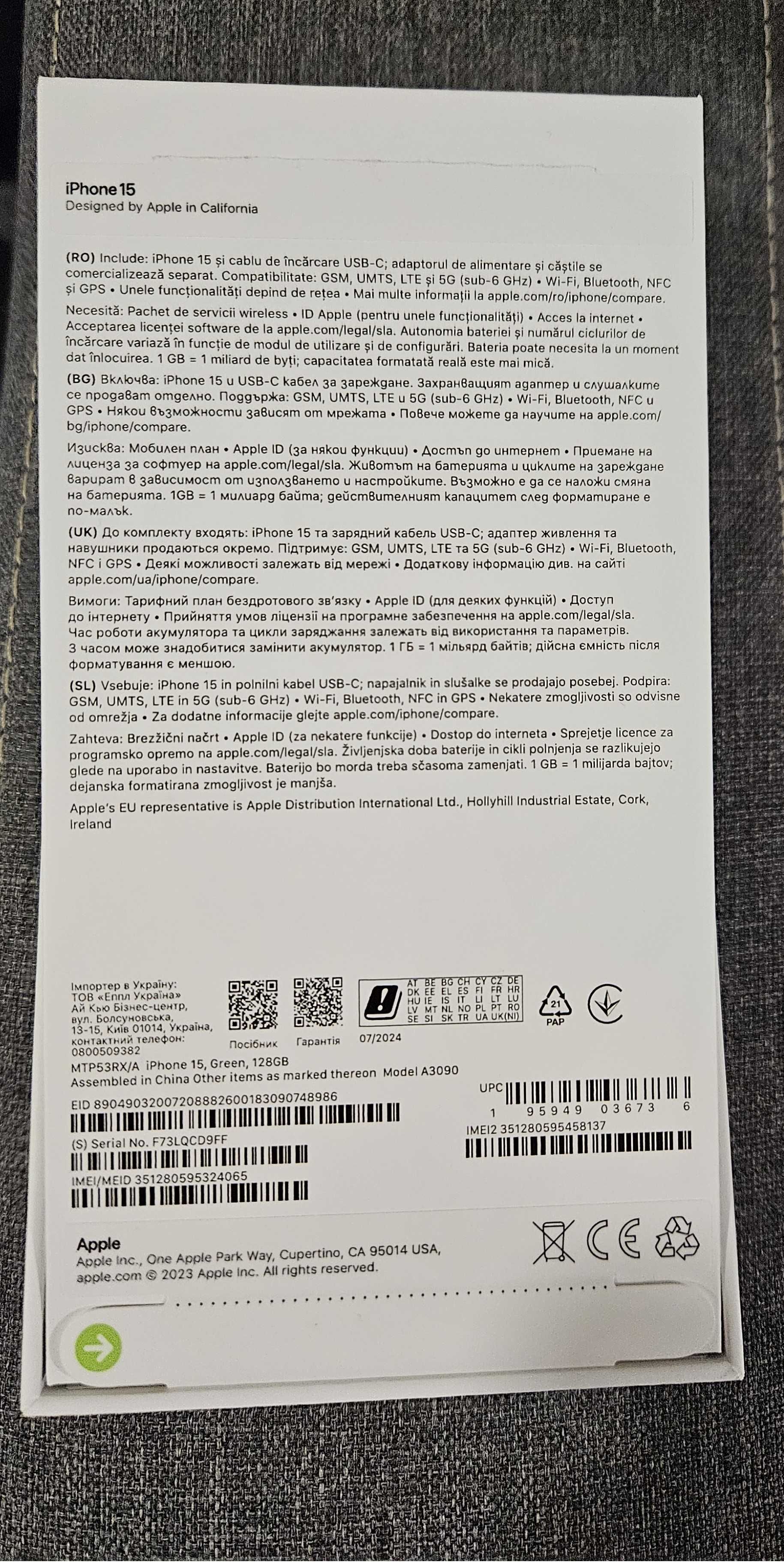 iPhone 15 128GB Green