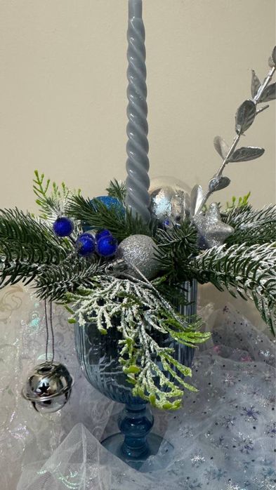 Decorațiune de Crăciun – pahar cu lumânare (handmade)