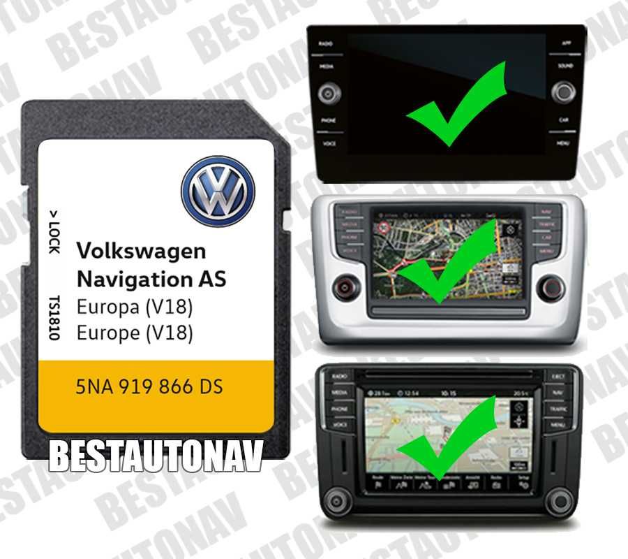 Card navigatie 2024 Volkswagen Arteon Passat Tiguan Golf VII T-Roc