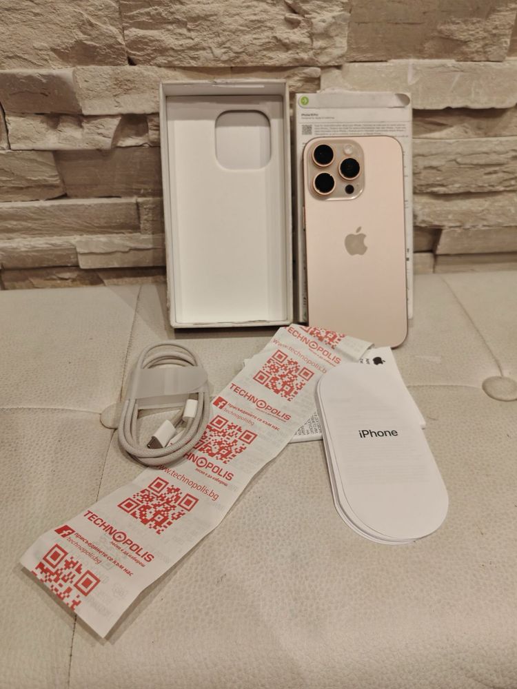 КАТО НОВ Iphone 16 Pro 128GB Desert 5G 24м. ГАРАНЦИЯ