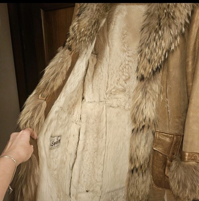 Haina lunga de blana naturala
