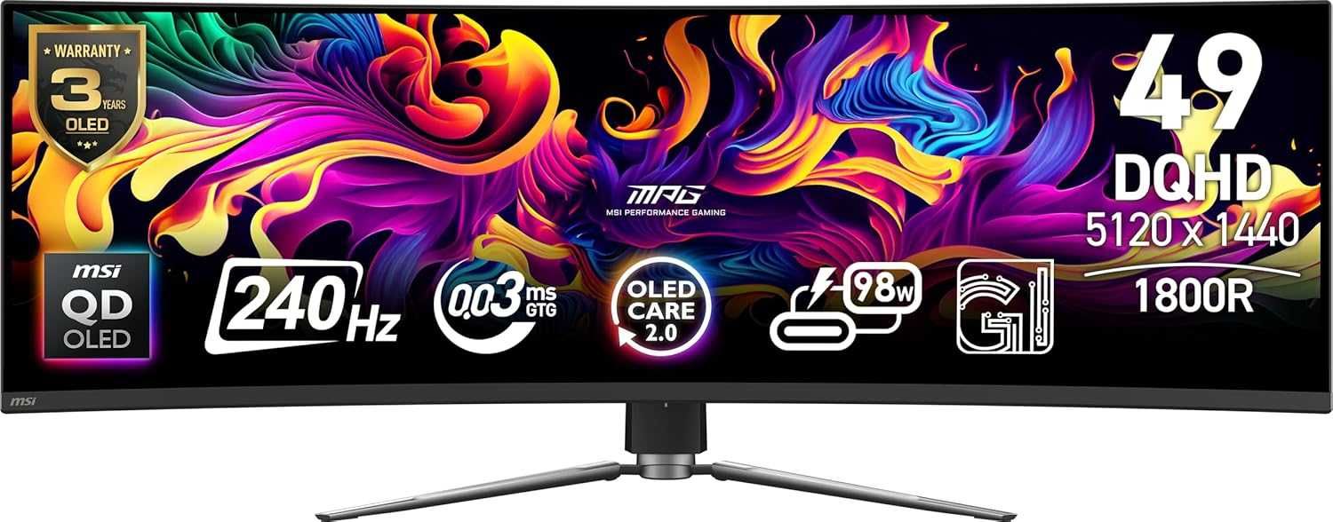 [НОВЫЙ] Монитор MSI MЗG 491CQPX | 49" DQHD 5K QD-OLED 240Hz G-Sync