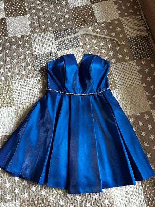 Къса,турско-синя официална рокля, подходяща и за бал