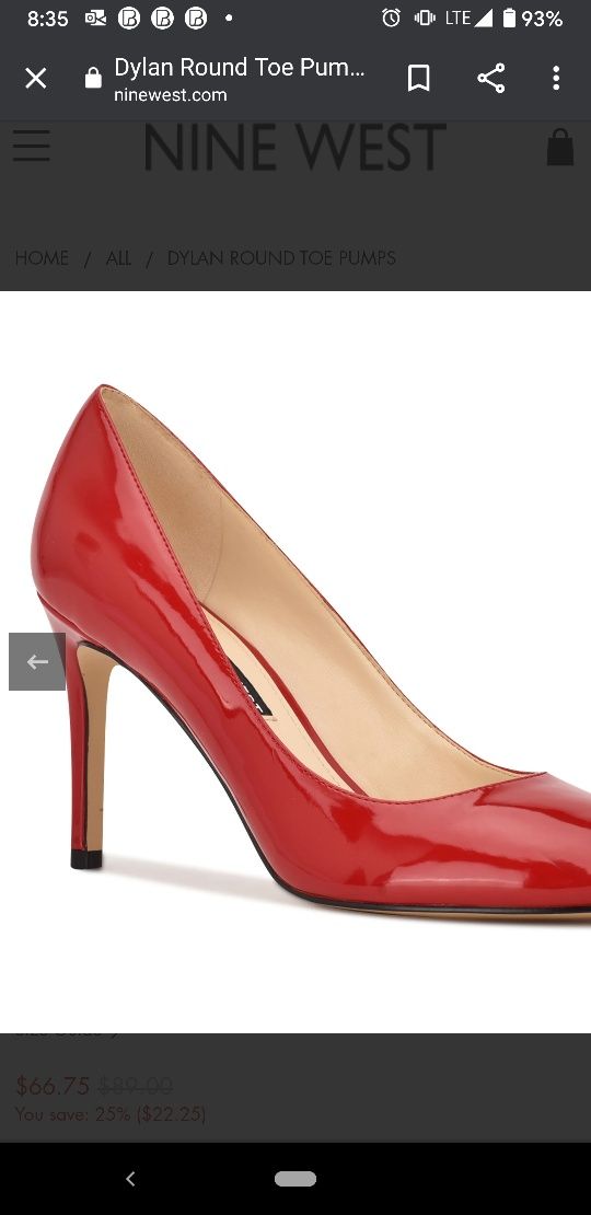 Чисто нови Обувки Nine West 
Dylan Round Toe Pumps